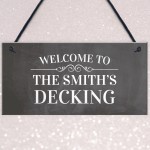 Personalised Decking Sign Hanging Wall Sign Garden Summerhouse