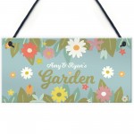 Personalised Hanging Garden Sign Flower Sign Mum Nan Family Gift