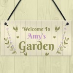 Rustic Garden Sign Decor Personalised Hanging Summerhouse Sign