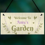 Rustic Garden Sign Decor Personalised Hanging Summerhouse Sign