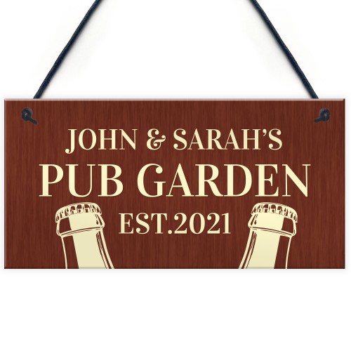 Personalised Pub Garden Sign Hanging Wall Plaque Pub Home Bar