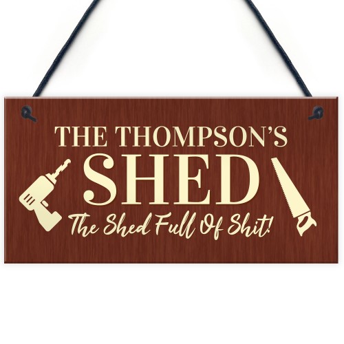 Funny Shed Sign Personalised Home Decor Door Sign Garden Plaque