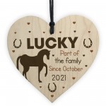 Personalised Horse Gift Wood Heart Horse Lover Gift Stable Sign