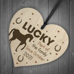 Personalised Horse Gift Wood Heart Horse Lover Gift Stable Sign