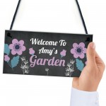 Welcome Garden Sign Personalised Hanging Summerhouse Plaque