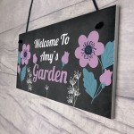 Welcome Garden Sign Personalised Hanging Summerhouse Plaque