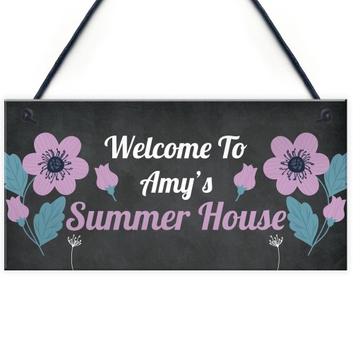 Welcome Sign Personalised Hanging Summerhouse Plaque Mum Nan