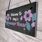 Welcome Sign Personalised Hanging Summerhouse Plaque Mum Nan