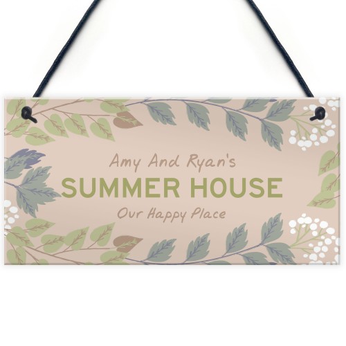 Colourful Summerhouse Sign Personalised Hanging Garden Plaque