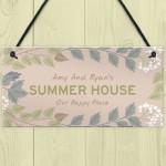 Colourful Summerhouse Sign Personalised Hanging Garden Plaque