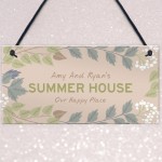 Colourful Summerhouse Sign Personalised Hanging Garden Plaque