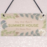 Colourful Summerhouse Sign Personalised Hanging Garden Plaque