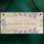 Colourful Summerhouse Sign Personalised Hanging Garden Plaque