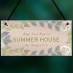 Colourful Summerhouse Sign Personalised Hanging Garden Plaque