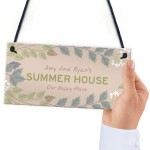 Colourful Summerhouse Sign Personalised Hanging Garden Plaque