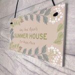 Colourful Summerhouse Sign Personalised Hanging Garden Plaque