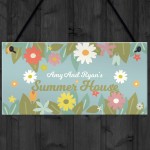 Summerhouse Decor Personalised Hanging Door Sign Garden Plaque