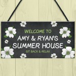 Summerhouse Sign Personalised Flower Sign Garden Plaque