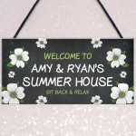 Summerhouse Sign Personalised Flower Sign Garden Plaque