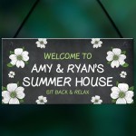 Summerhouse Sign Personalised Flower Sign Garden Plaque