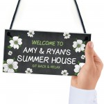 Summerhouse Sign Personalised Flower Sign Garden Plaque