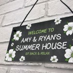 Summerhouse Sign Personalised Flower Sign Garden Plaque