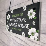 Summerhouse Sign Personalised Flower Sign Garden Plaque