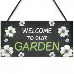 Welcome To Our Garden Sign Floral Design Home Decor Family Gift