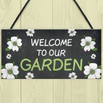 Welcome To Our Garden Sign Floral Design Home Decor Family Gift