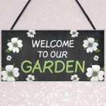 Welcome To Our Garden Sign Floral Design Home Decor Family Gift