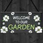 Welcome To Our Garden Sign Floral Design Home Decor Family Gift