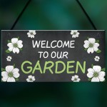 Welcome To Our Garden Sign Floral Design Home Decor Family Gift