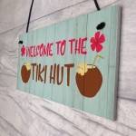 Tiki Hut Welcome Sign Novelty Home Bar Decor Signs Garden Sign