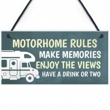 Motorhome Rules Sign Hanging Door Plaque Motorhome Accessories