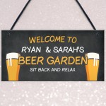 Welcome Beer Garden Sign Personalised Home Bar Garden Plaque