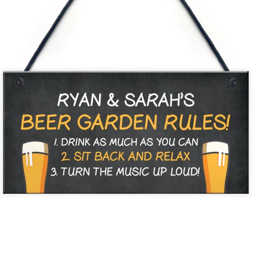 Personalised Beer Garden Sign Rules Sign Man Cave Garden Plaque