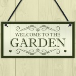 Welcome To The Garden Sign Hanging Plaque New Home Gift