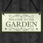 Welcome To The Garden Sign Hanging Plaque New Home Gift