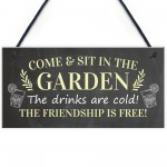 Come Sit In The Garden Sign Hanging Door Sign Garden Shed Plaque