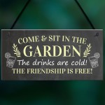 Come Sit In The Garden Sign Hanging Door Sign Garden Shed Plaque