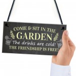 Come Sit In The Garden Sign Hanging Door Sign Garden Shed Plaque