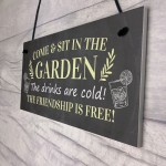 Come Sit In The Garden Sign Hanging Door Sign Garden Shed Plaque