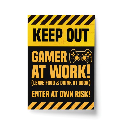 Funny Gaming Print Gaming Poster Man Cave Boys Bedroom Sign