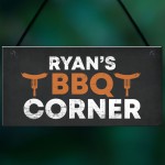 Personalised BBQ Sign BBQ Corner Plaque Hanging Man Cave Sign