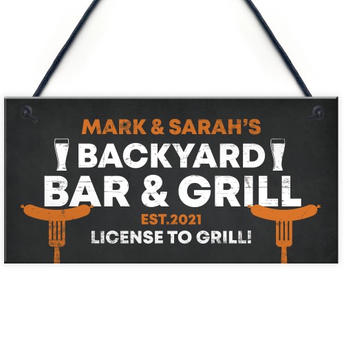Funny Garden Sign Backyard Bar And Grill Sign Man Cave Plaque