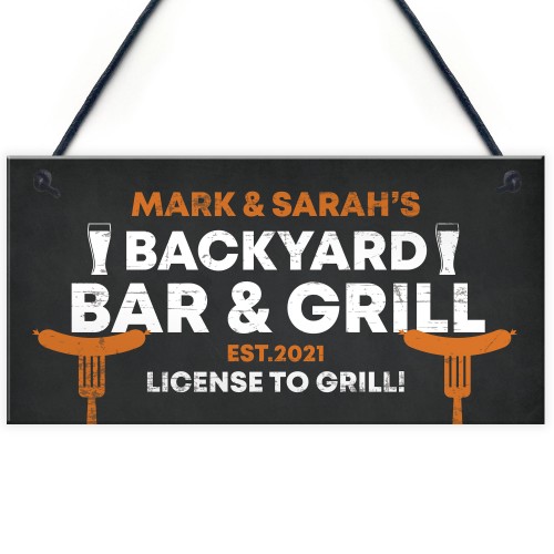 Funny Garden Sign Backyard Bar And Grill Sign Man Cave Plaque