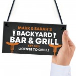 Funny Garden Sign Backyard Bar And Grill Sign Man Cave Plaque