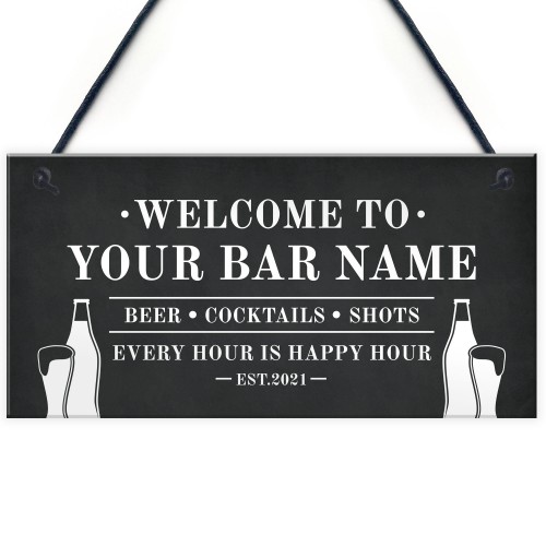 FUNNY PERSONALISED Bar Sign Hanging Man Cave Shed Garage