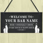 FUNNY PERSONALISED Bar Sign Hanging Man Cave Shed Garage