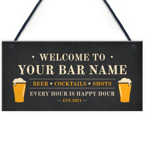 PERSONALISED Home Pub Sign Funny Bar Sign Man Cave Plaque